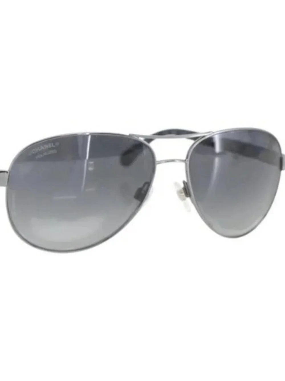 CHANEL Sunglasses Rubber Black CC Auth SW1991